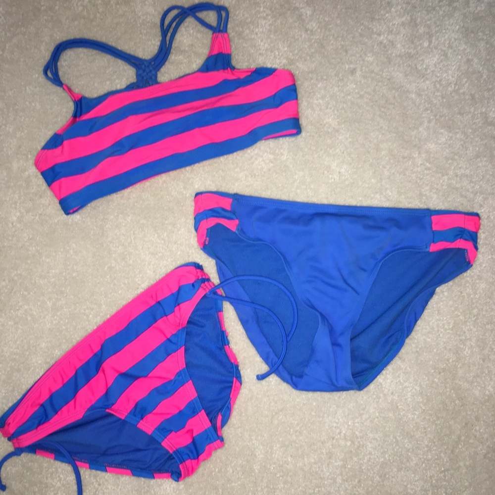 Justice bikini set, two bottoms one top!